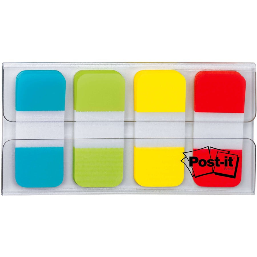 Post-it Easy Dispenser Tabs - 40 Tab(s)0.63" Tab Width - Self-adhesive - Yellow, Red, Green, Blue Tab(s) - 40 / Pack