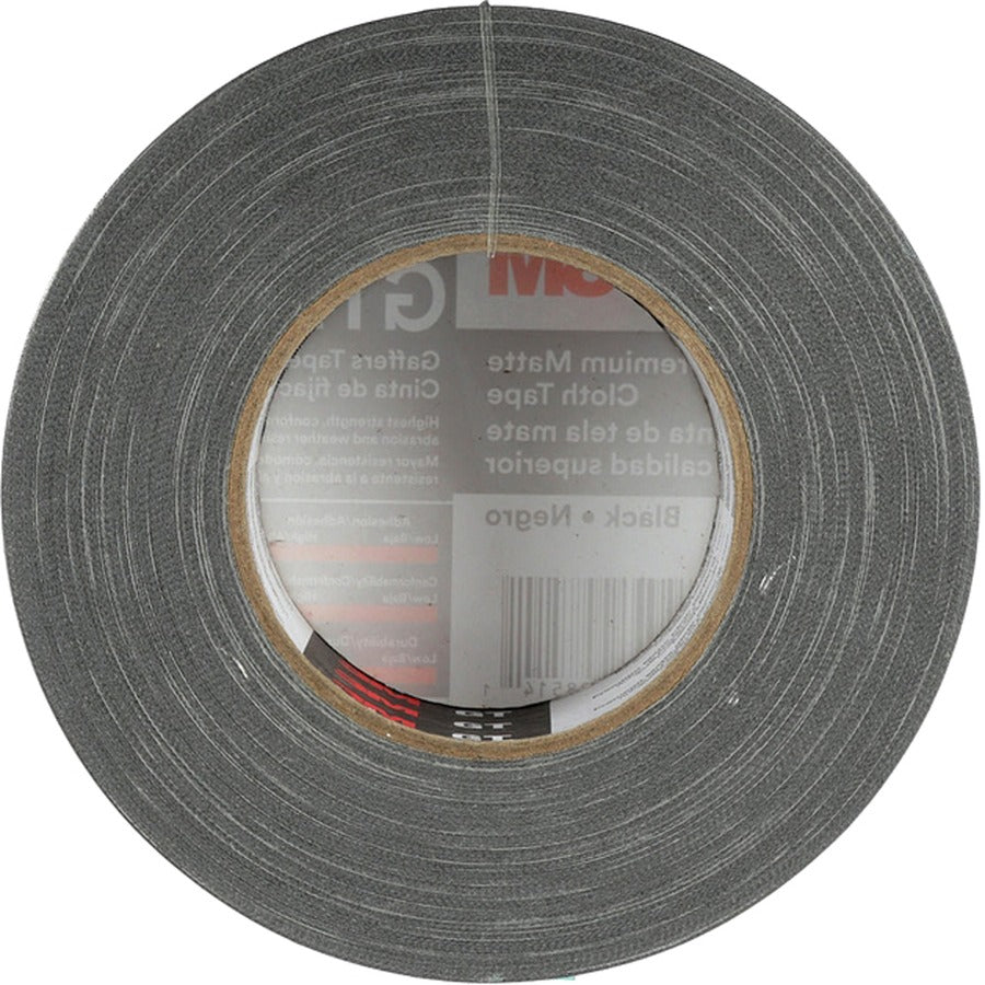 3M Gaffers Cloth Tape - 54.60 yd Length x 1.90" Width - 11 mil Thickness - Vinyl - 1 / Roll - Black