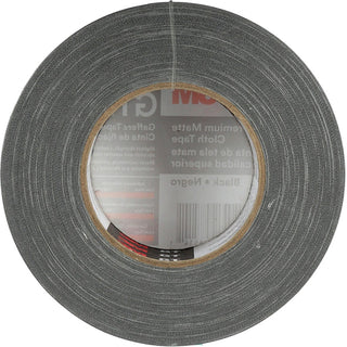 3M Gaffers Cloth Tape - 54.60 yd Length x 1.90" Width - 11 mil Thickness - Vinyl - 1 / Roll - Black