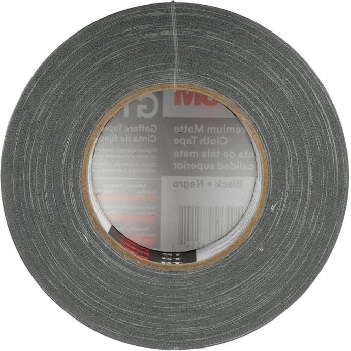3M Gaffers Cloth Tape - 54.60 yd Length x 1.90" Width - 11 mil Thickness - Vinyl - 1 / Roll - Black