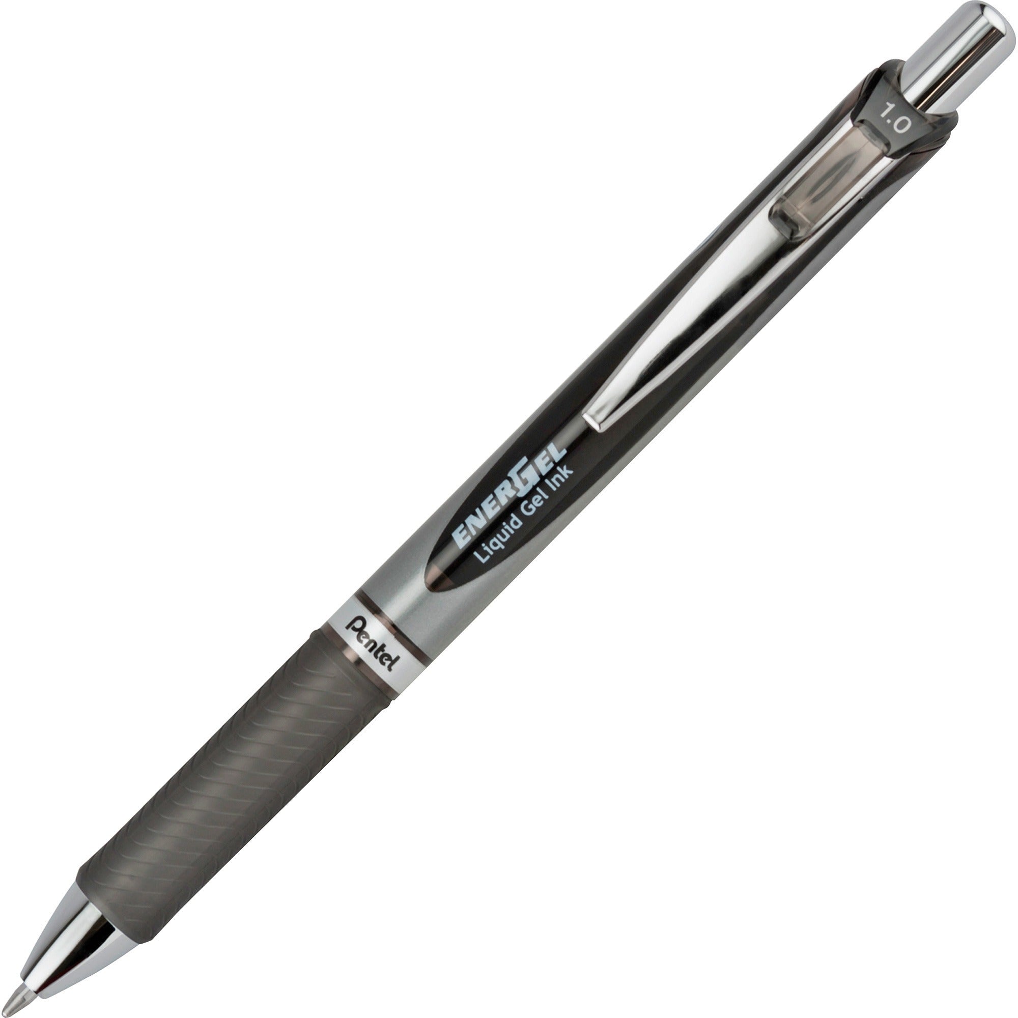 EnerGel RTX Gel Pen, Retractable, Bold 1 mm, Black Ink, Black/Gray Barrel