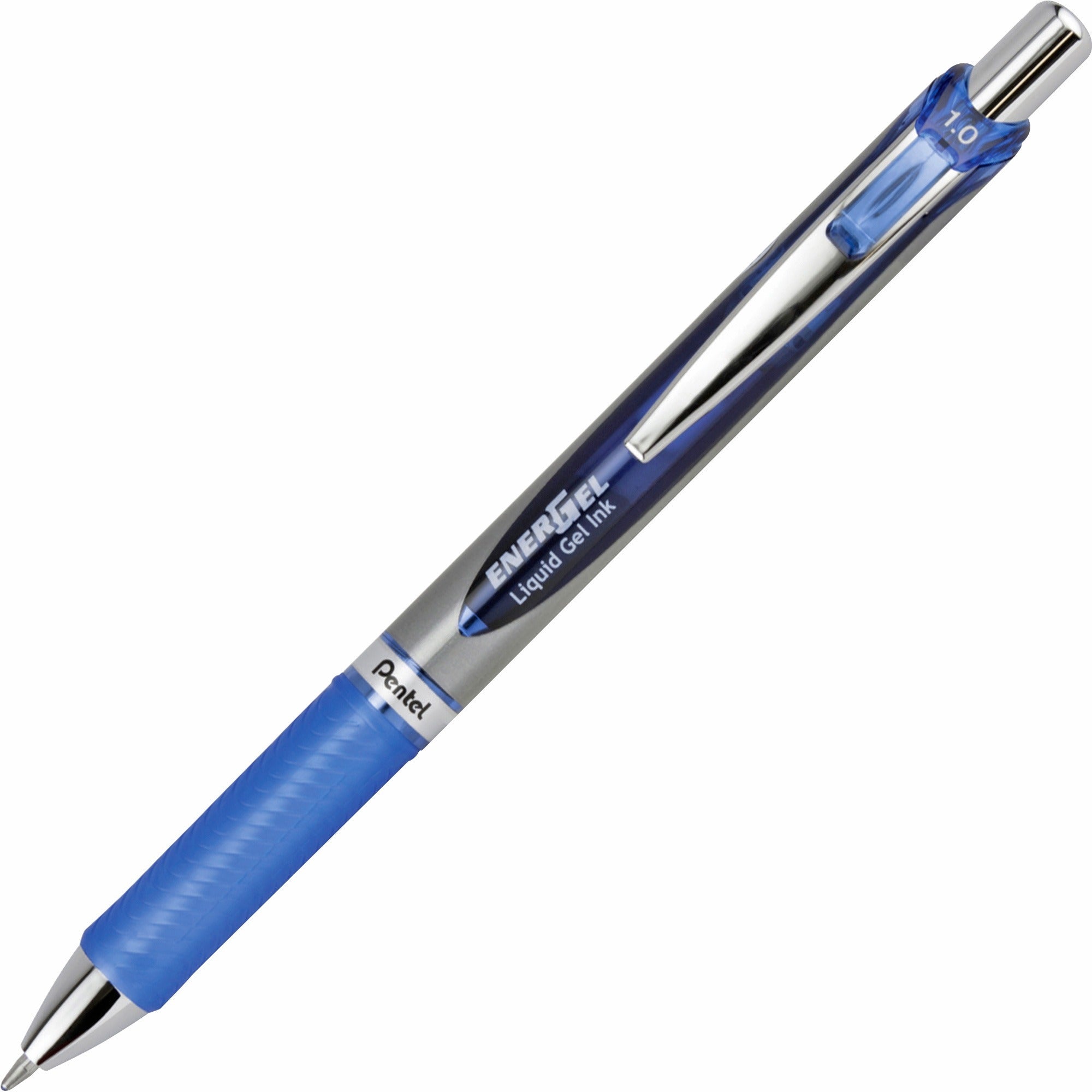 EnerGel RTX Gel Pen, Retractable, Bold 1 mm, Blue Ink, Blue/Gray Barrel