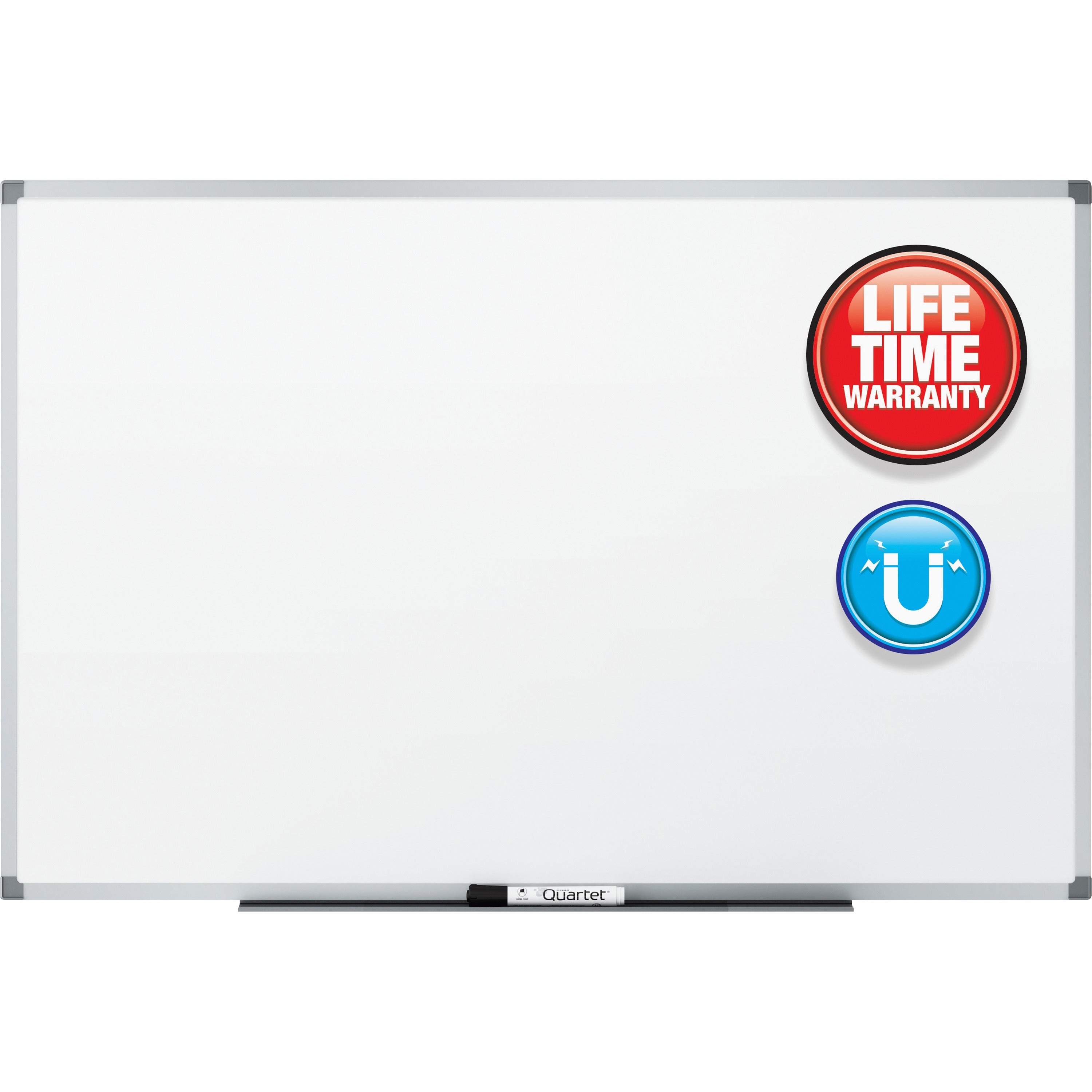 quartet-standard-duramax-magnetic-whiteboard-48-4-ft-width-x-36-3-ft-height-white-porcelain-surface-silver-aluminum-frame-rectangle-horizontal-vertical-magnetic-assembly-required-1-each-taa-compliant_qrt85516 - 1