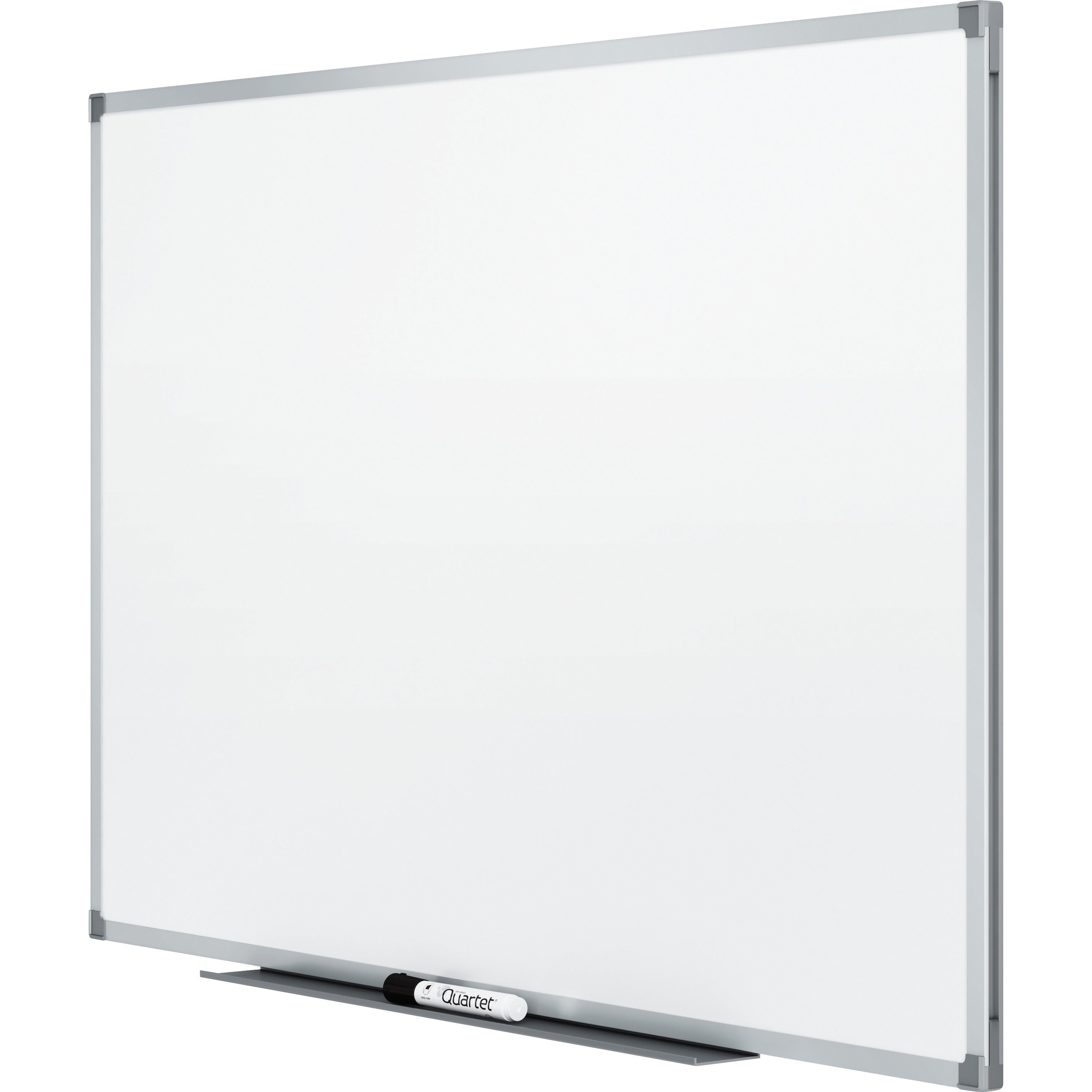 quartet-standard-duramax-magnetic-whiteboard-48-4-ft-width-x-36-3-ft-height-white-porcelain-surface-silver-aluminum-frame-rectangle-horizontal-vertical-magnetic-assembly-required-1-each-taa-compliant_qrt85516 - 2