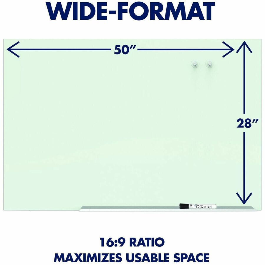 quartet-element-framed-magnetic-glass-dry-erase-board-85-71-ft-width-x-48-4-ft-height-white-tempered-glass-surface-aluminum-frame-rectangle-magnetic-assembly-required-1-each_qrtg8548e - 4