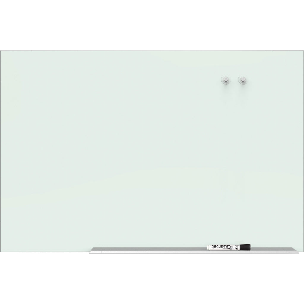 quartet-element-framed-magnetic-glass-dry-erase-board-85-71-ft-width-x-48-4-ft-height-white-tempered-glass-surface-aluminum-frame-rectangle-magnetic-assembly-required-1-each_qrtg8548e - 1