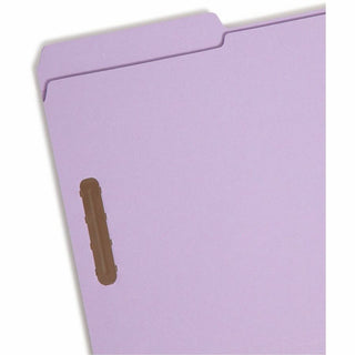 Smead 1/3 Tab Cut Legal Recycled Fastener Folder - 8 1/2" x 14" - 2 Fastener(s) - Top Tab Location - Assorted Position Tab Position - Lavender - 10% Recycled - 50 / Box