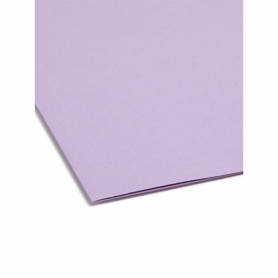 Smead 1/3 Tab Cut Legal Recycled Fastener Folder - 8 1/2" x 14" - 2 Fastener(s) - Top Tab Location - Assorted Position Tab Position - Lavender - 10% Recycled - 50 / Box