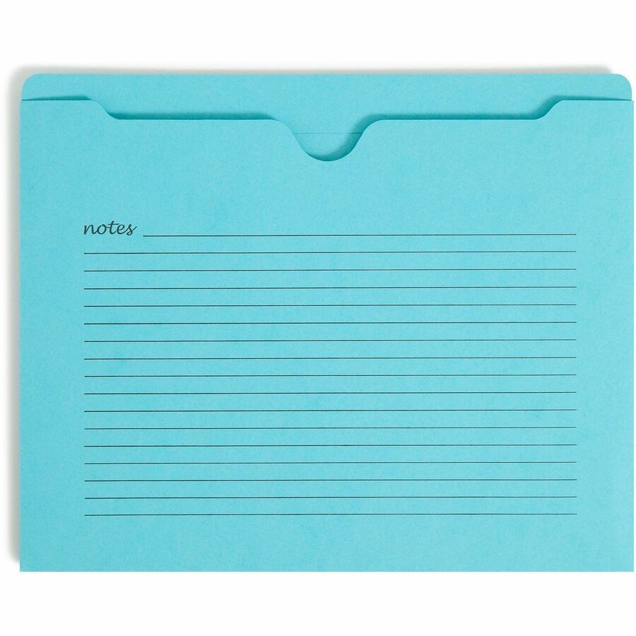 Smead Straight Tab Cut Letter Recycled File Jacket - 8 1/2" x 11" - Aqua, Goldenrod, Pink, Yellow - 10% Recycled - 12 / Pack