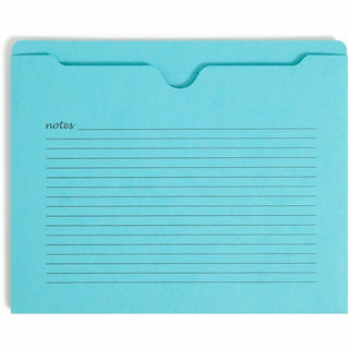 Smead Straight Tab Cut Letter Recycled File Jacket - 8 1/2" x 11" - Aqua, Goldenrod, Pink, Yellow - 10% Recycled - 12 / Pack