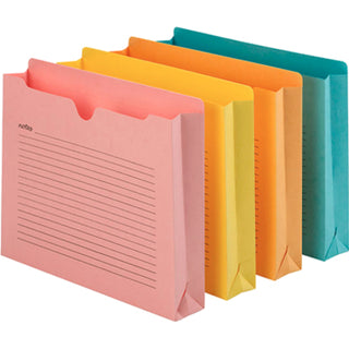 smead-straight-tab-cut-letter-recycled-file-jacket-8-1-2-x-11-2-expansion-aqua-goldenrod-pink-yellow-10%-recycled-12-pack_smd75694 - 2
