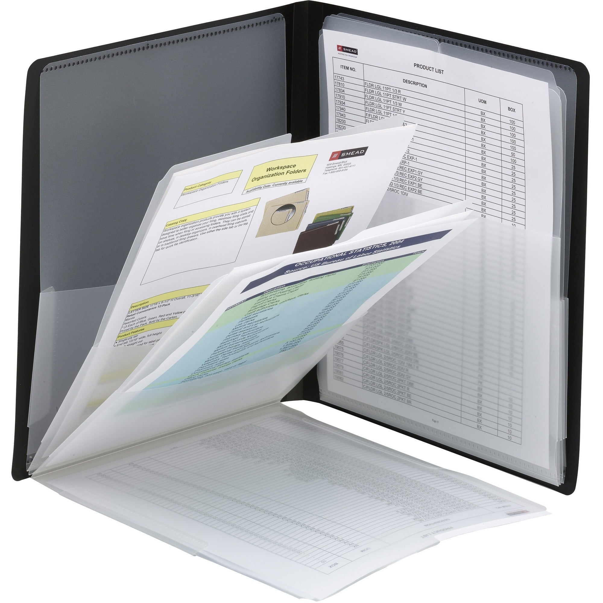 smead-organized-up-letter-organizer-folder-8-1-2-x-11-50-sheet-capacity-8-pockets-black-1-each_smd87722 - 1
