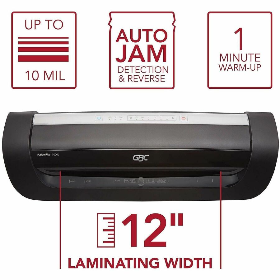 Fusion Plus 7000L Thermal Pouch Laminator, Six Rollers, 12" Max Document Width, 10 mil Max Document Thickness