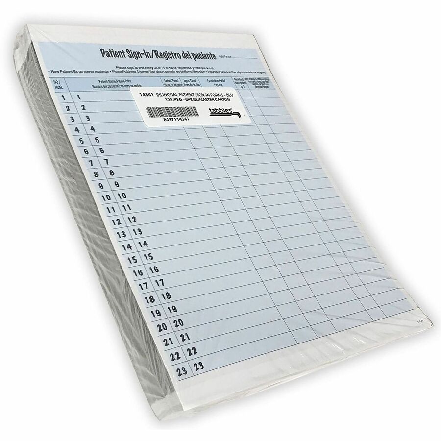 HIPAA Labels, Patient Sign-In, 8.5 x 11, Blue, 23/Sheet, 125 Sheets/Pack