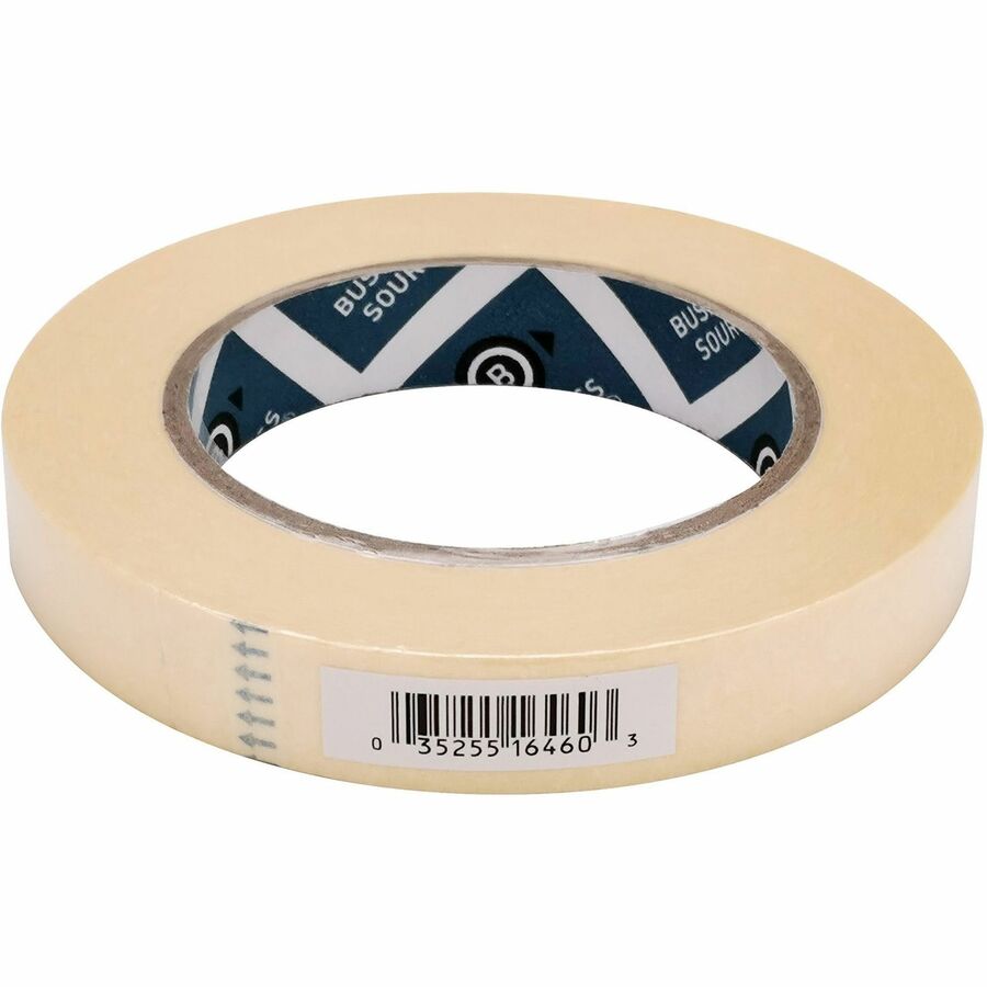 Business Source Utility-purpose Masking Tape - 60 yd Length x 0.75" Width - 3" Core - Crepe Paper Backing - For Bundling, Holding, Sealing, Masking - 6 / Bundle - Tan