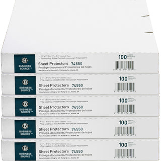 business-source-top-loading-poly-sheet-protectors-32-mil-thickness-for-letter-8-1-2-x-11-sheet-3-x-holes-ring-binder-rectangular-clear-polypropylene-500-carton_bsn74550ct - 3