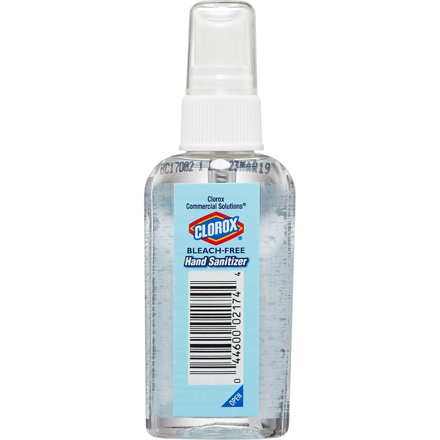 Clorox Commercial Solutions Hand Sanitizer Spray - 2 fl oz (59.1 mL) - Spray Bottle Dispenser - Kill Germs - Hand - Moisturizing - Clear - Non-sticky, Non-greasy, Bleach-free - 24 / Carton