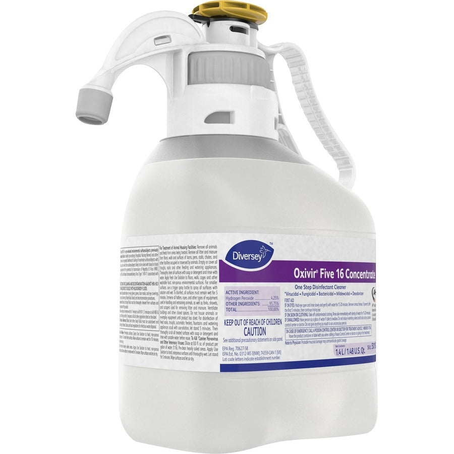 Diversey Oxivir Five 16 Disinfectant Cleaner - Concentrate - 47.3 fl oz (1.5 quart) - Characteristic Scent - 2 / Carton - Disinfectant, VOC-free - Clear