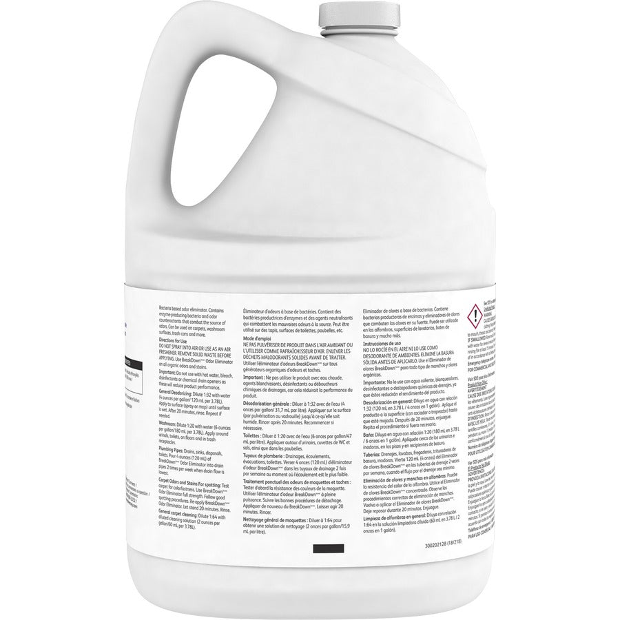 Diversey BreakDown Odor Eliminator - Concentrate - 128 fl oz (4 quart) - Cherry Almond Scent - 4 / Carton - Red