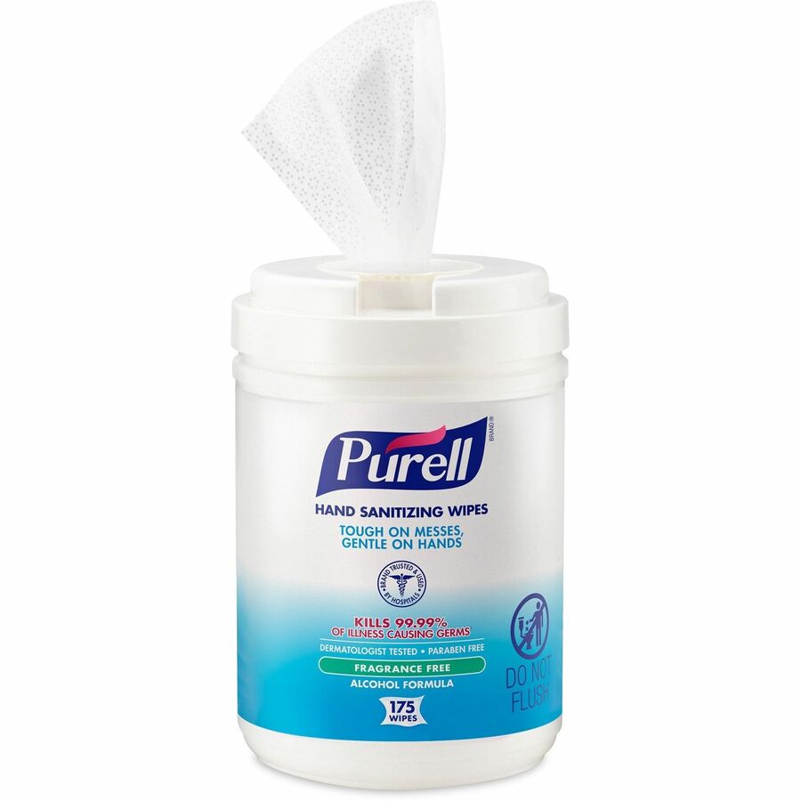 purell-alcohol-hand-sanitizing-wipes-6-x-7-white-residue-free-dye-free-fragrance-free-non-sticky-non-irritating-non-irritating-hypoallergenic-durable-pre-moistened-lint-free-textured-for-hand-175-per-canister-6-carton_goj903106ct - 4