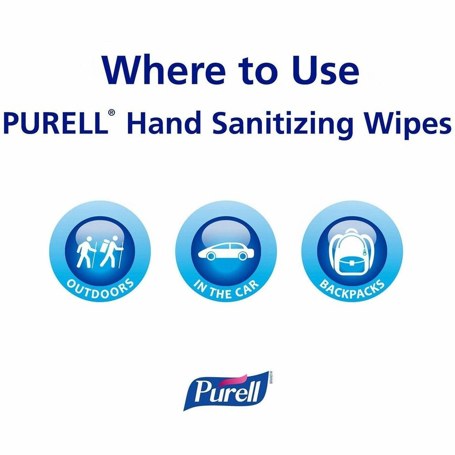 PURELL Alcohol Hand Sanitizing Wipes - 6" x 7" - White - Residue-free, Dye-free, Fragrance-free, Non-sticky, Non-irritating, Non-irritating, Hypoallergenic, Durable, Pre-moistened, Lint-free, Textured - For Hand - 175 Per Canister - 6 / Carton