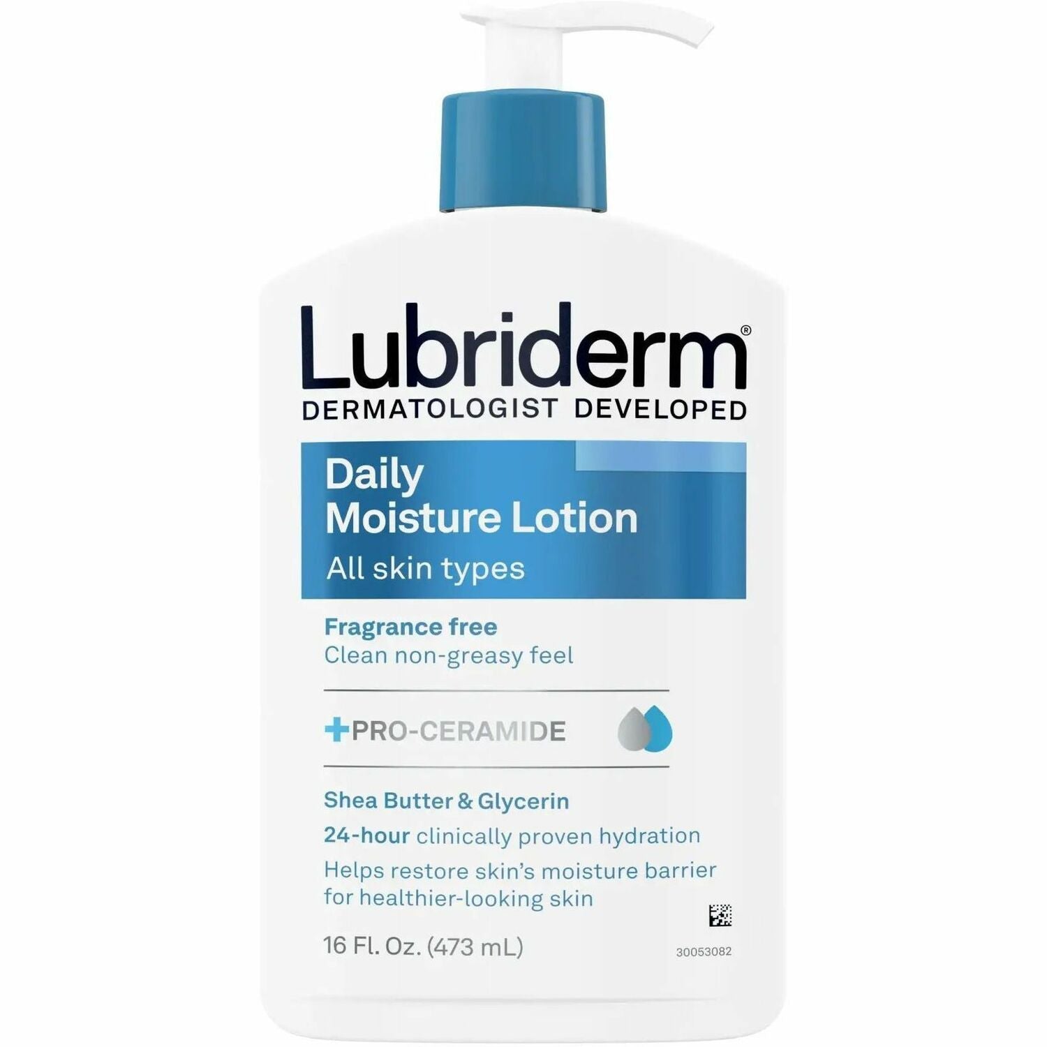 Lubriderm Daily Moisture Lotion - Lotion - 16 fl oz - For Dry, Normal Skin - Applicable on Body - Moisturising, Non-greasy, Fragrance-free, Absorbs Quickly - 12 / Carton