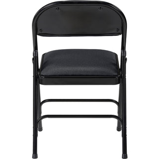lorell-padded-folding-chairs-black-fabric-seat-black-fabric-back-powder-coated-steel-frame-4-carton_llr62532 - 4