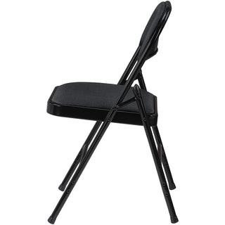 lorell-padded-folding-chairs-black-fabric-seat-black-fabric-back-powder-coated-steel-frame-4-carton_llr62532 - 5