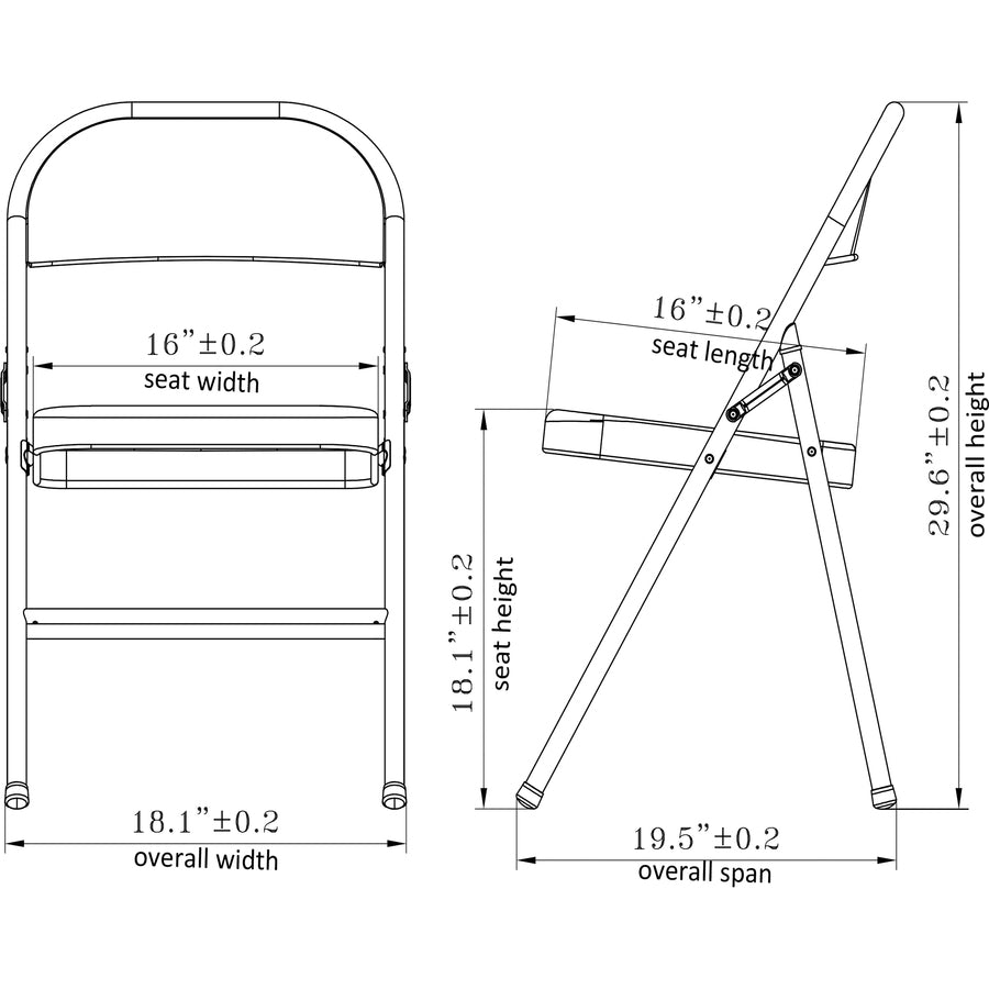 lorell-padded-folding-chairs-black-fabric-seat-black-fabric-back-powder-coated-steel-frame-4-carton_llr62532 - 8