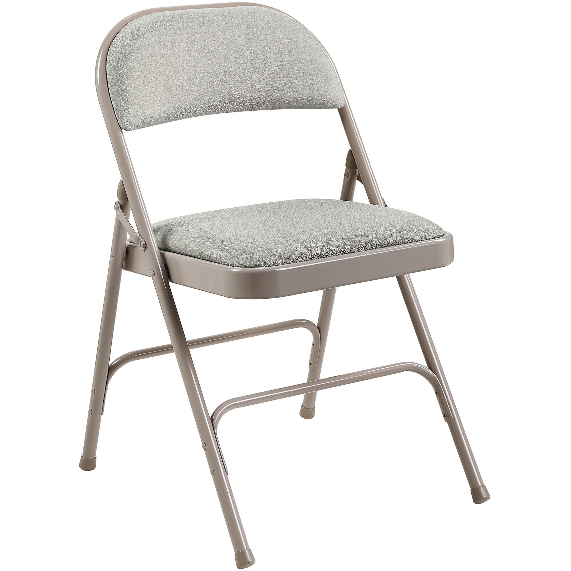 lorell-padded-folding-chairs-beige-fabric-seat-beige-fabric-back-powder-coated-steel-frame-4-carton_llr62533 - 1