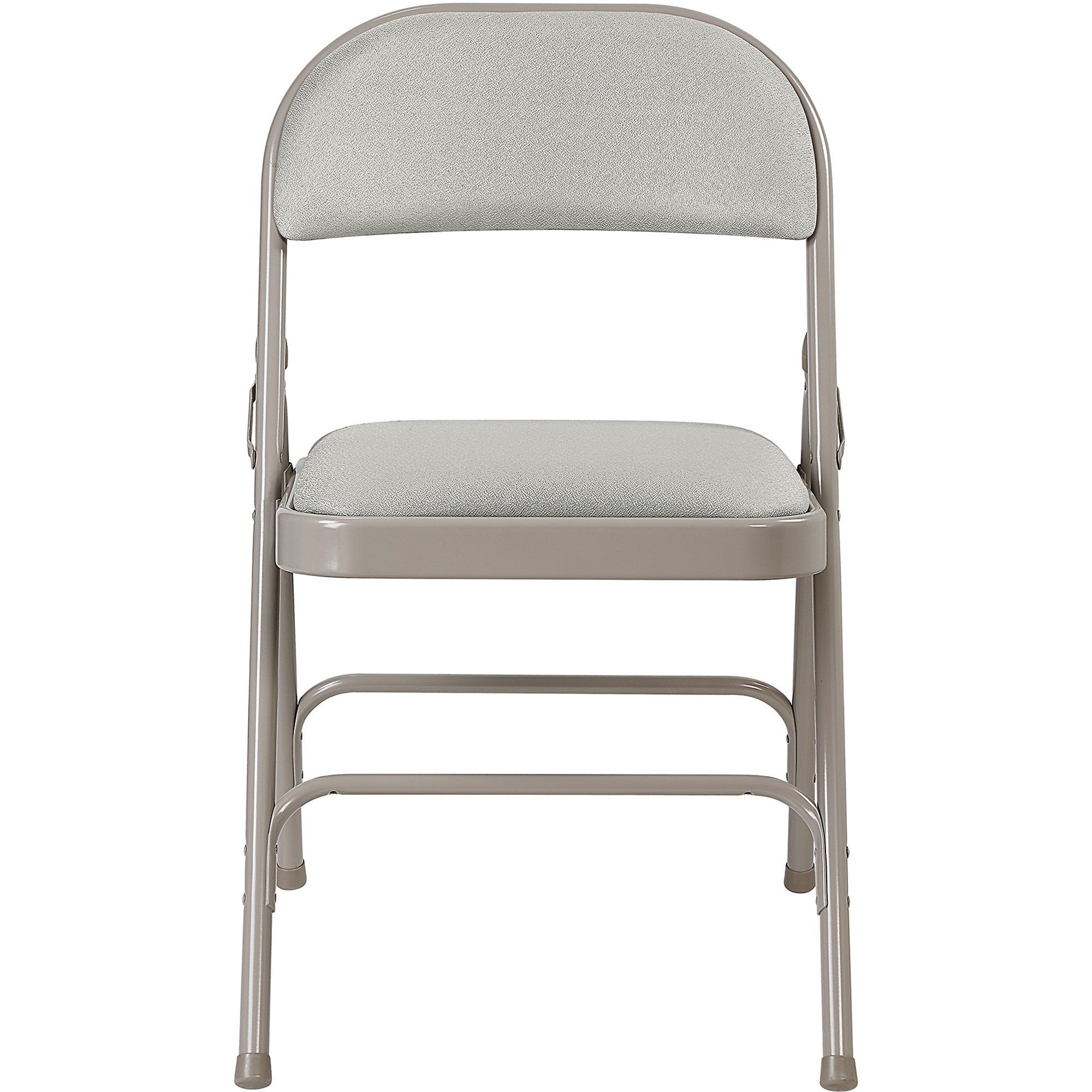 lorell-padded-folding-chairs-beige-fabric-seat-beige-fabric-back-powder-coated-steel-frame-4-carton_llr62533 - 2