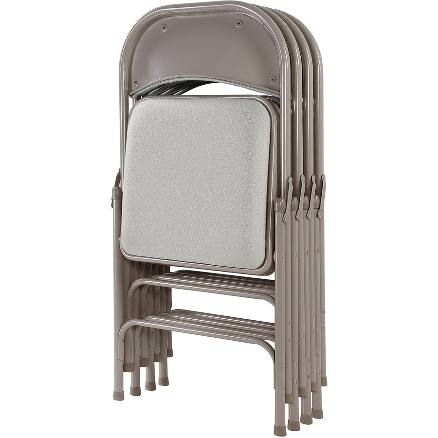 lorell-padded-folding-chairs-beige-fabric-seat-beige-fabric-back-powder-coated-steel-frame-4-carton_llr62533 - 7