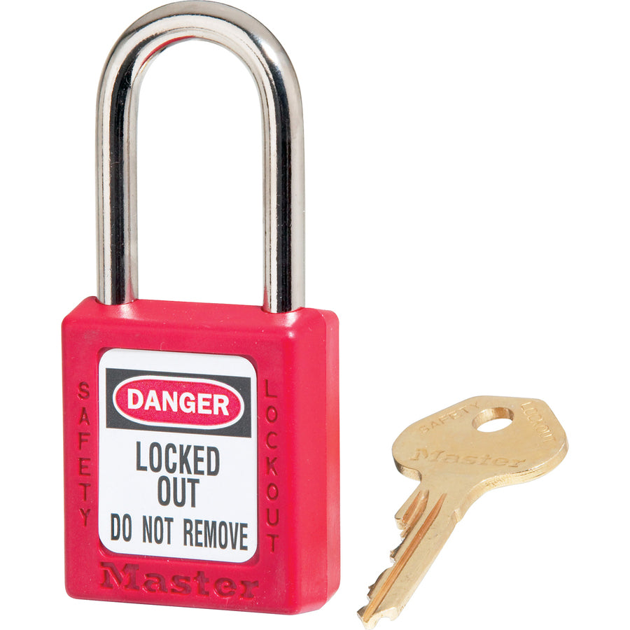 Master Lock Danger Red Safety Padlock - 0.25" Shackle Diameter - Red - 6 / Pack