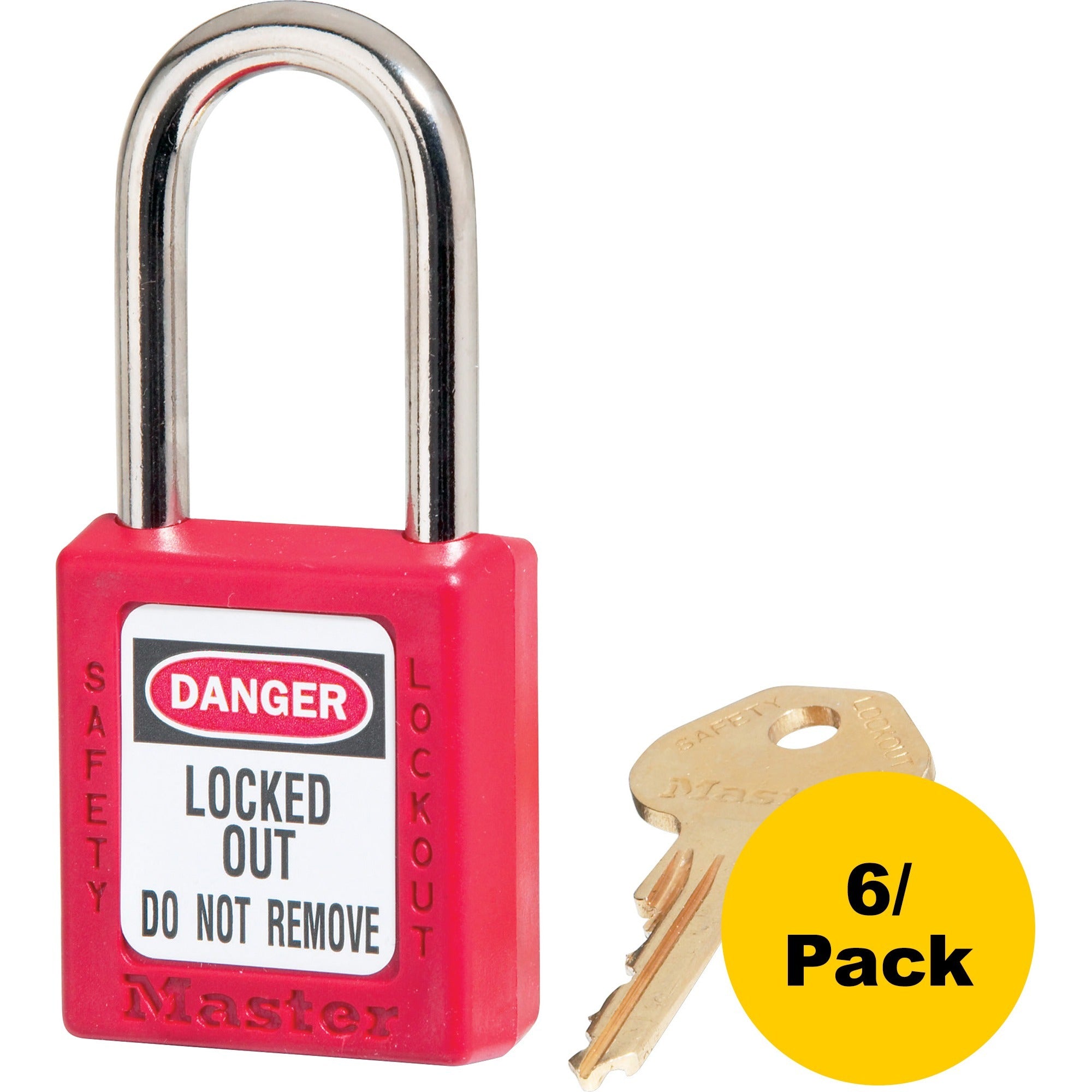 master-lock-danger-red-safety-padlock-025-shackle-diameter-red-6-pack_mlk410redpk - 1