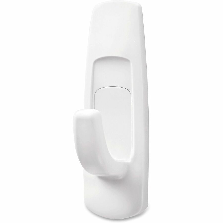 Command Medium Utility Hooks with Adhesive Strips - 3 lb (1.36 kg) Capacity - for Paint, Wood, Tile - White - 2 / Bag