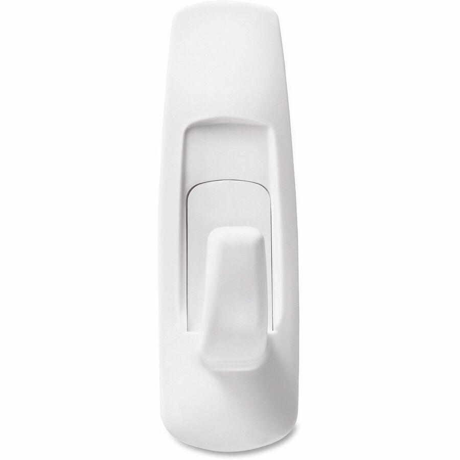 Command Medium Utility Hooks with Adhesive Strips - 3 lb (1.36 kg) Capacity - for Paint, Wood, Tile - White - 2 / Bag