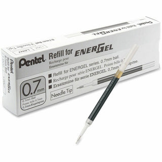 EnerGel Retractable Liquid Pen Refills - 0.70 mm, Medium Point - Black Ink - Smudge Proof, Smear Proof, Quick-drying Ink, Glob-free, Smooth Writing - 12 / Box