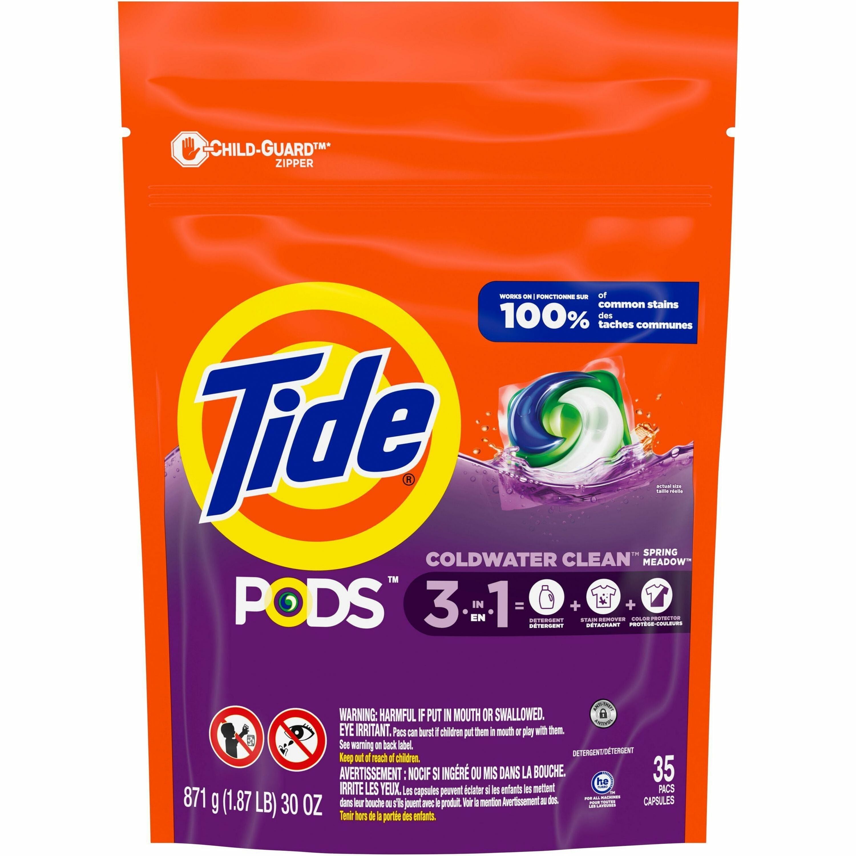 Pods, Laundry Detergent, Spring Meadow, 35/Pack, 4 Packs/Carton
