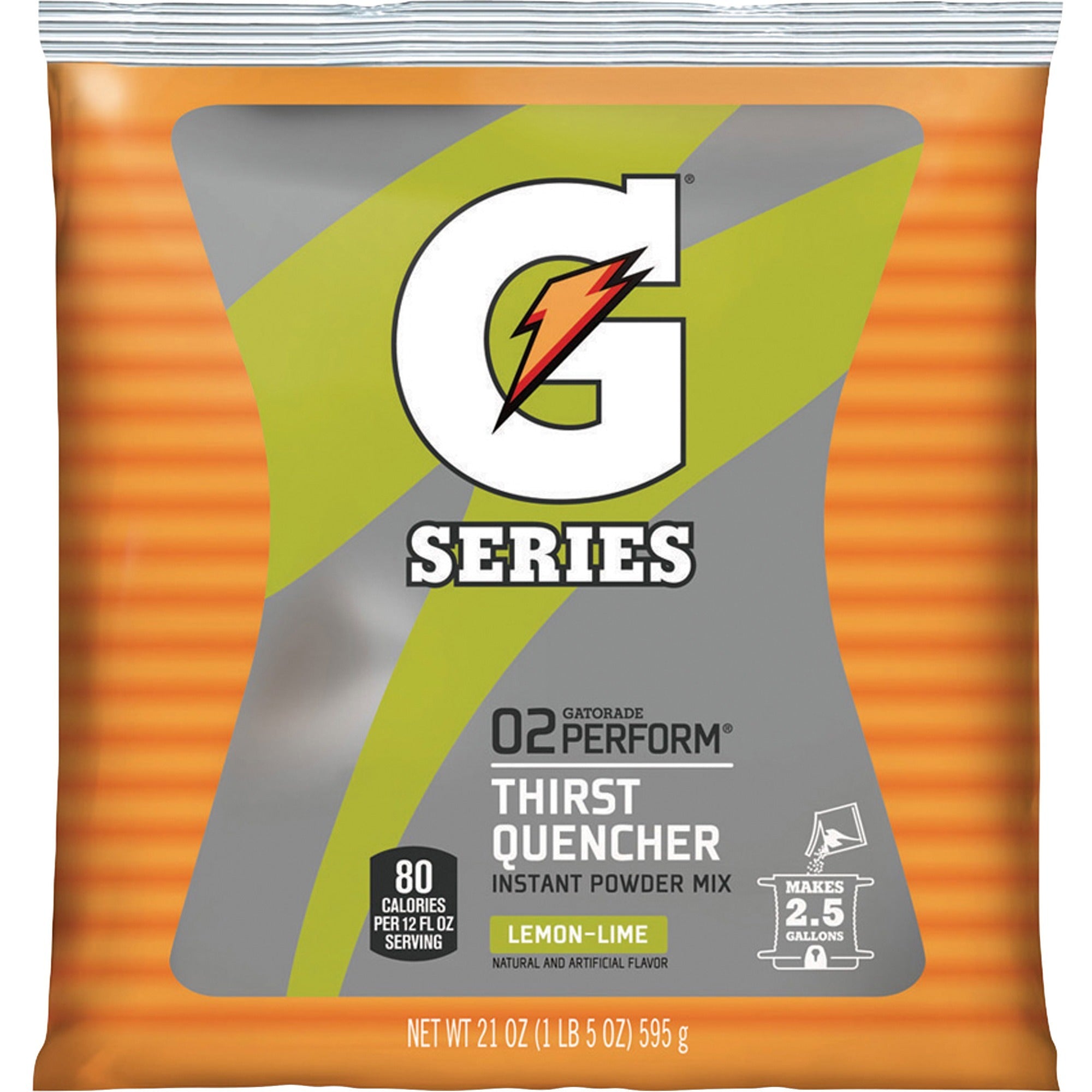 Gatorade Lemon/Lime Thirst Quencher Powder Mix - Powder - 1.31 lb - 2.50 gal Maximum Yield - Pouch - 32 / Carton
