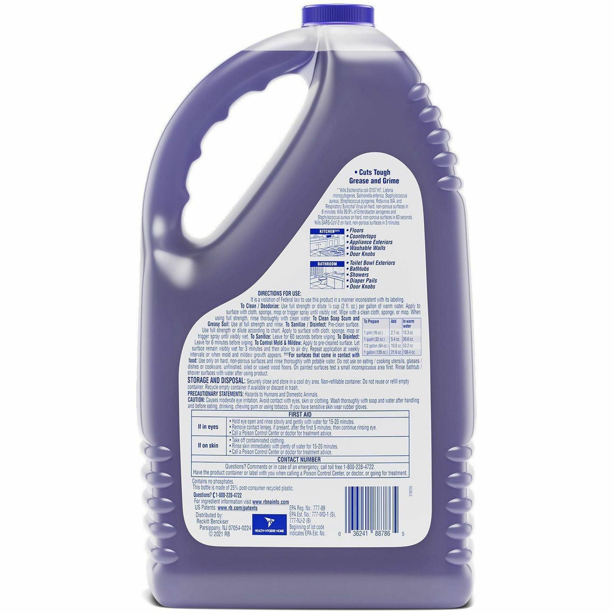 lysol-clean-fresh-lavender-cleaner-for-multi-surface-144-fl-oz-45-quart-clean-&-fresh-lavender-orchid-scent-4-carton-long-lasting-disinfectant-purple_rac88786ct - 2