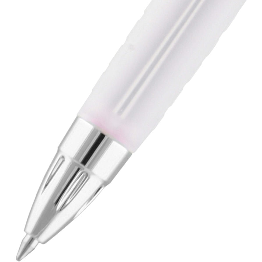 uniball 207 Pink Ribbon Gel Pens - 0.7 mm Pen Point Size - Refillable - Retractable - Black Gel-based Ink - Pink, Black Barrel - 12 / Box