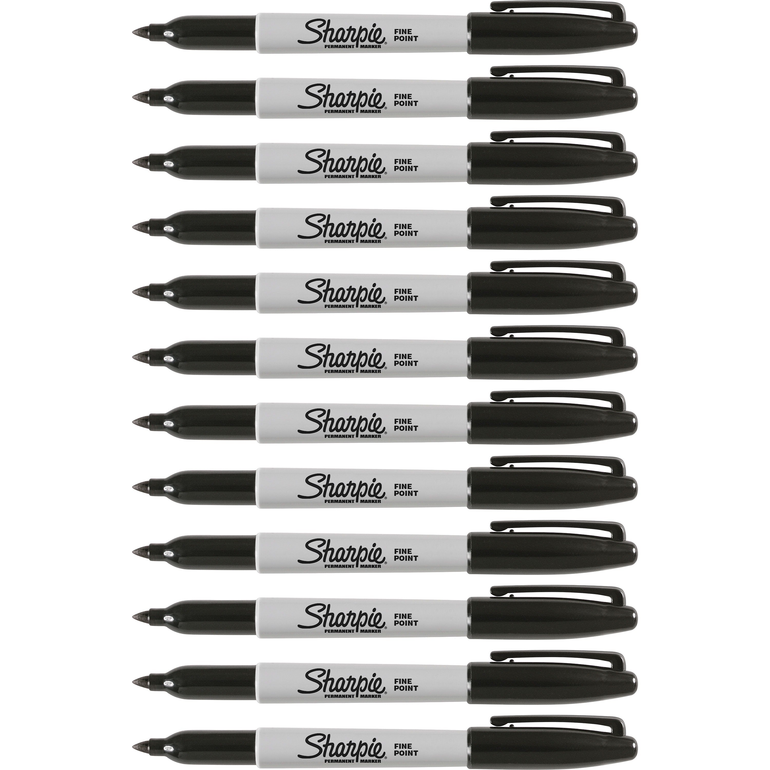 Sharpie Fine Point Permanent Ink Markers - Fine Marker Point - Black Alcohol Based Ink - 1 Dozen