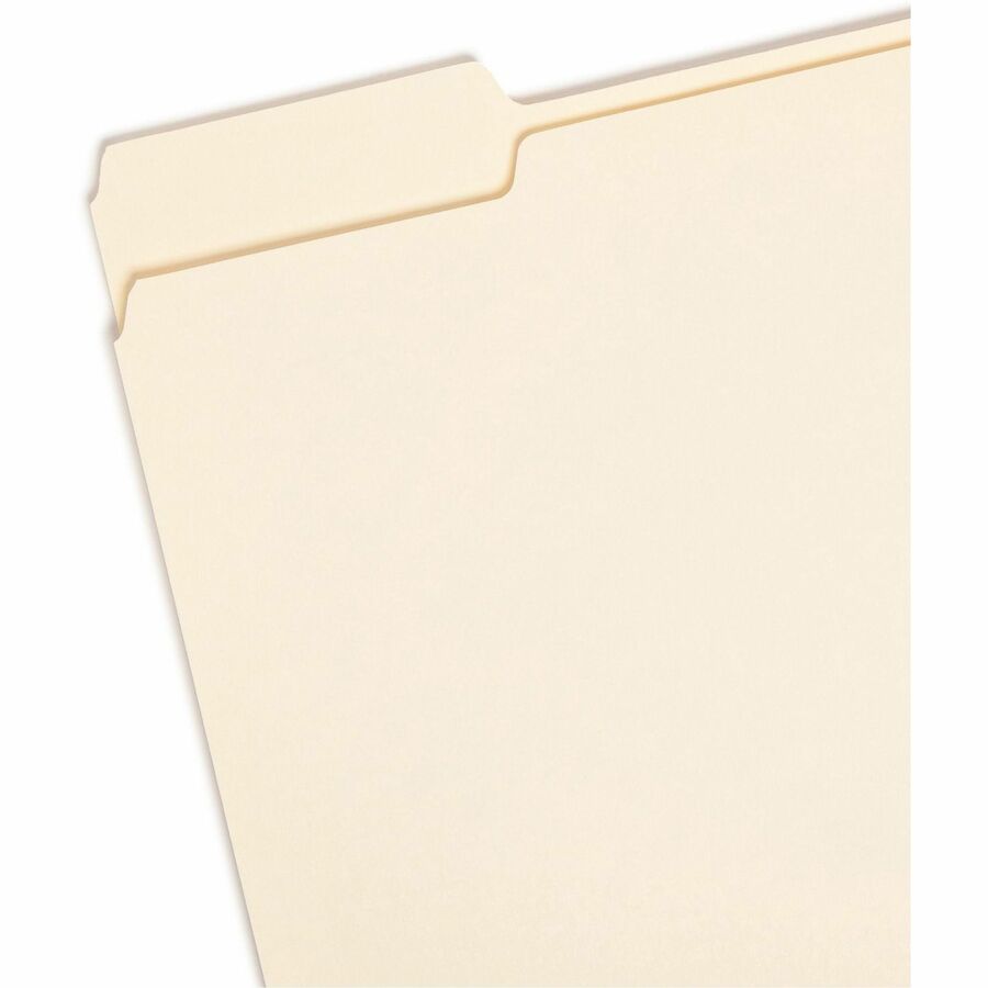 Smead 1/3 Tab Cut Letter Recycled Top Tab File Folder - 8 1/2" x 11" - 3/4" Expansion - Top Tab Location - Assorted Position Tab Position - Manila - 10% Recycled - 5 / Carton