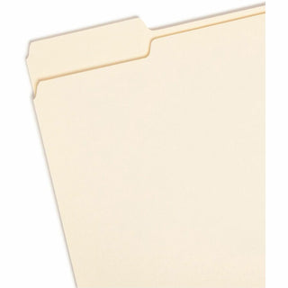 Smead 1/3 Tab Cut Letter Recycled Top Tab File Folder - 8 1/2" x 11" - 3/4" Expansion - Top Tab Location - Assorted Position Tab Position - Manila - 10% Recycled - 5 / Carton