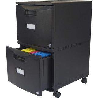 Storex 2-Drawer Locking Mobile Filing Cabinet - 15.5" x 18.5" x 26.3" - 2 x Drawer(s) for File - Letter, Legal - Lightweight, Stackable, Moisture Resistant, Rust Resistant, Lockable, Durable, Label Holder, Locking Casters, Dent Resistant, Scratch Res