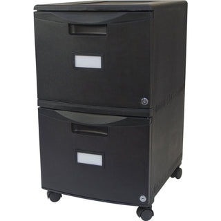 Storex 2-Drawer Locking Mobile Filing Cabinet - 15.5" x 18.5" x 26.3" - 2 x Drawer(s) for File - Letter, Legal - Lightweight, Stackable, Moisture Resistant, Rust Resistant, Lockable, Durable, Label Holder, Locking Casters, Dent Resistant, Scratch Res