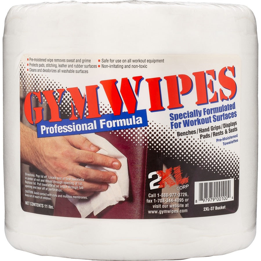 2xl-gymwipes-professional-towelettes-bucket-refill-8-length-x-6-width-700-pack-4-carton-bleach-free-non-alcohol-hygienic-disinfectant-phenol-free-quick-drying-white_txll38ct - 2