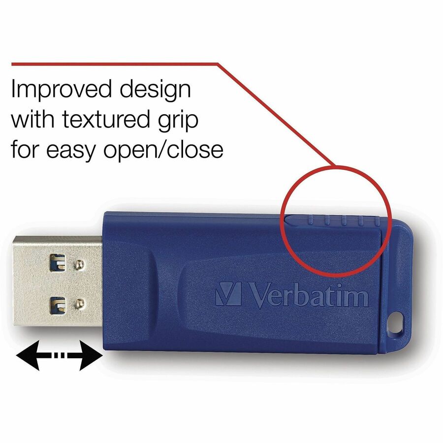 Verbatim 8GB USB Flash Drives - 8 GB - USB 2.0 Type A - Blue - 4 / Carton