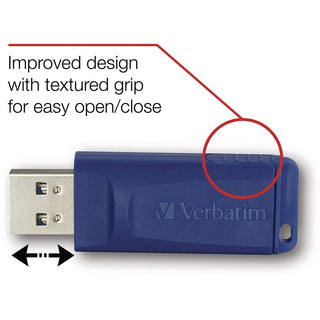 Verbatim 16GB USB Flash Drives - 16 GB - USB - Blue - 4 / Carton