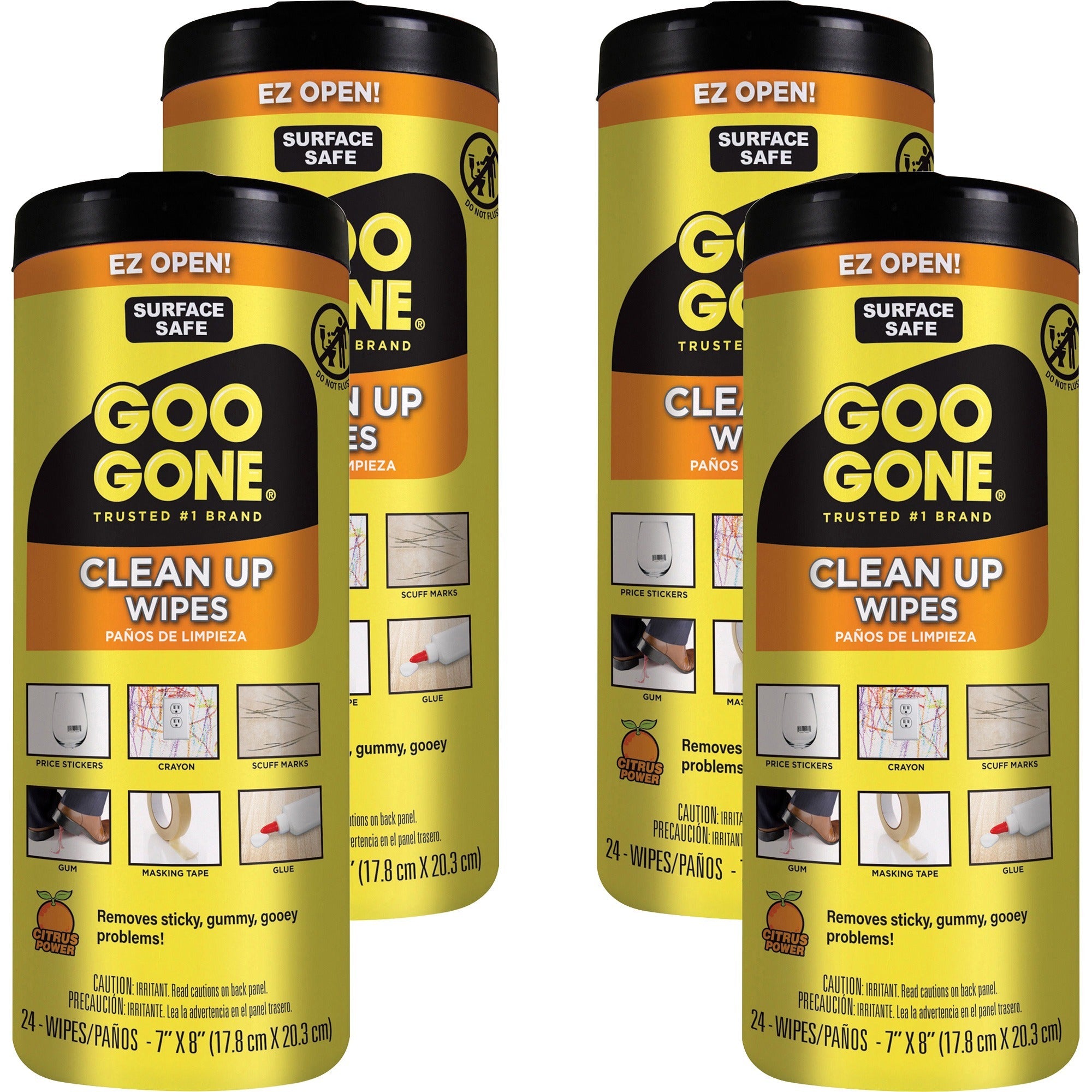 goo-gone-tough-task-wipes-24-canister-4-carton-disposable-non-abrasive-white_wmn2000ct - 1